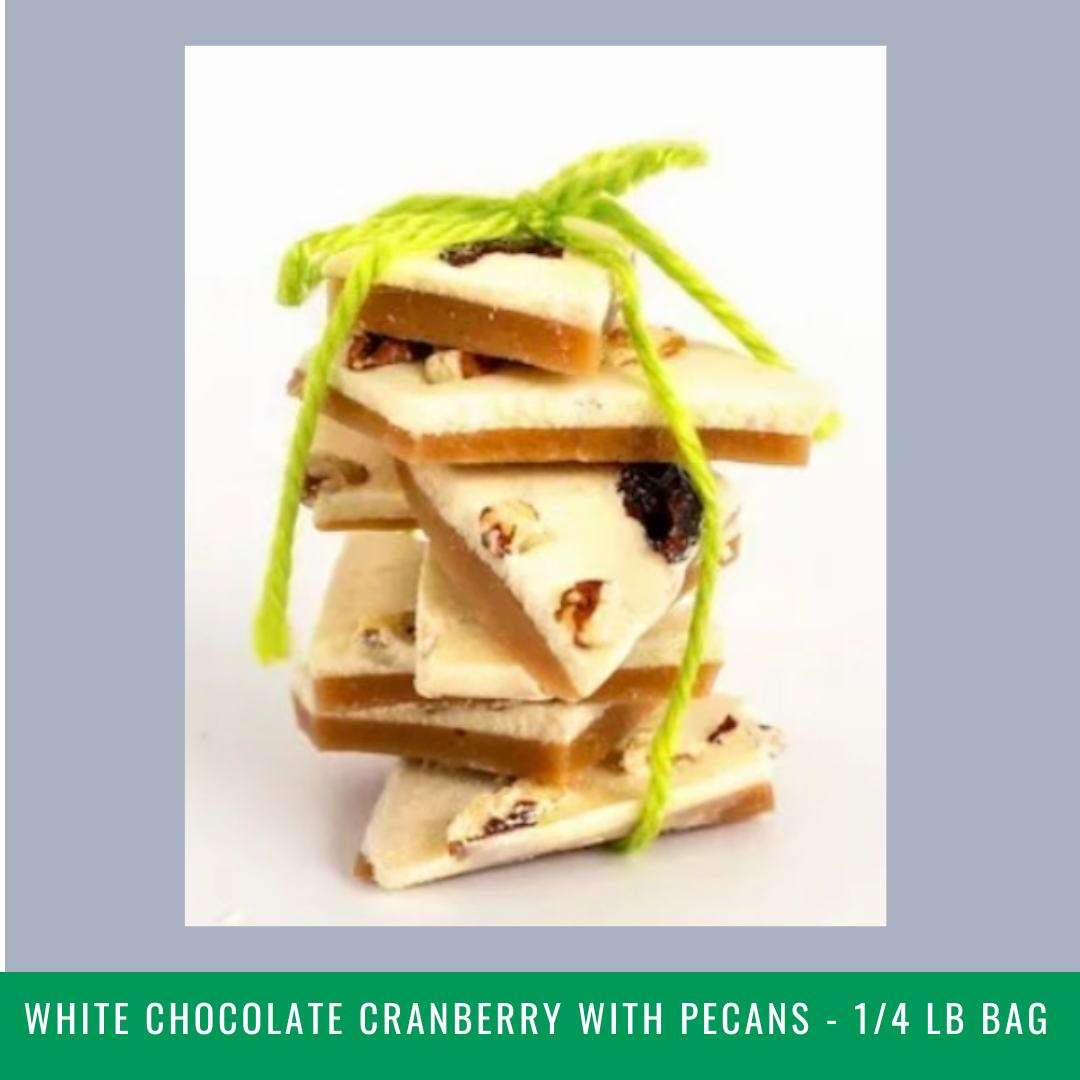 Toffee Treats - White Chocolate Cranberry with Pecans (1/4 lb. Bag)