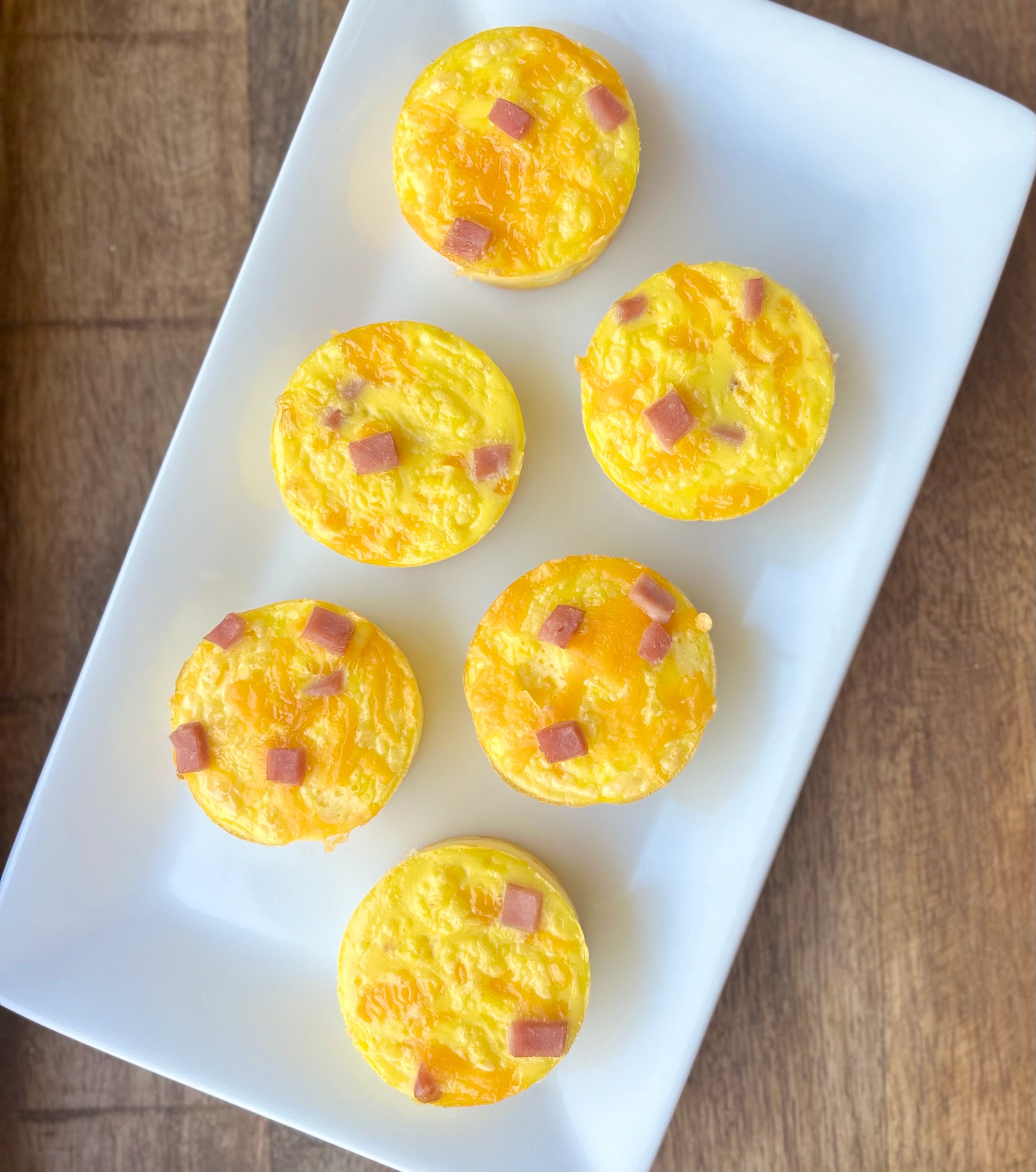 Keto Egg Bites - Ham & Cheddar.