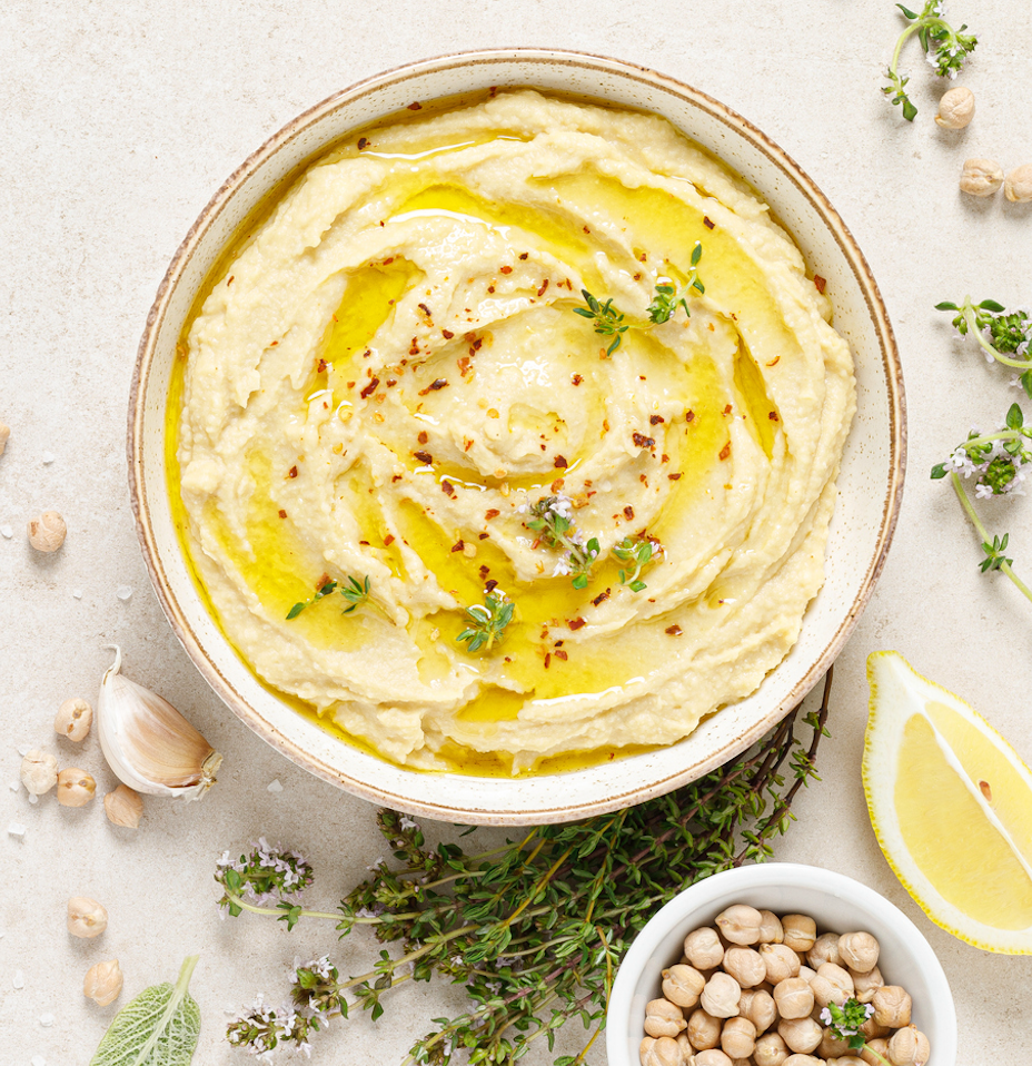 Lemon & Roasted Garlic Hummus (Half Pint).