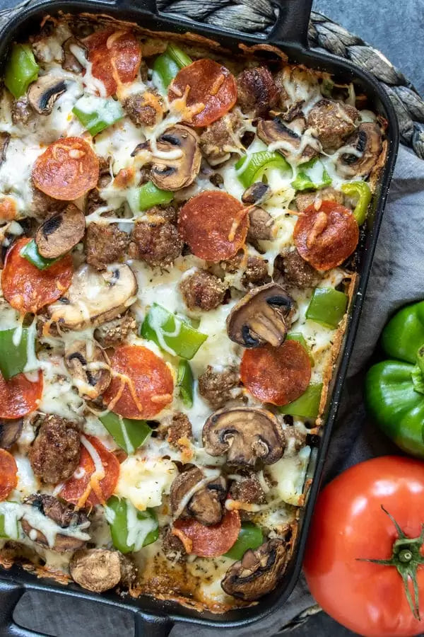 Low Carb Pizza Casserole (Serves 2)