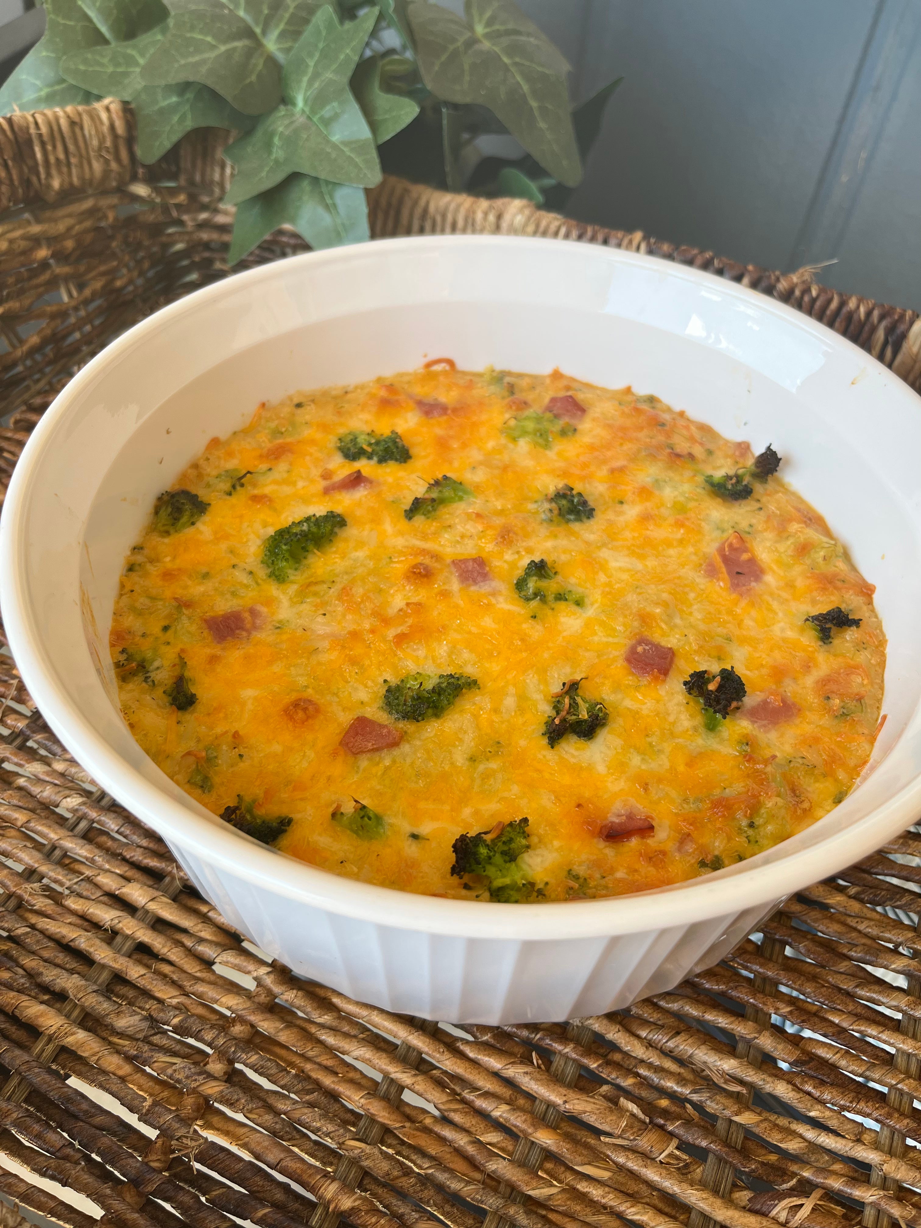 Cheesy Ham & Broccoli Rice Casserole (Serves 4)